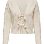 ONLY Long Sleeve String Cardigan Knit Gray- Small