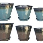 CERAMIC POTS SHELBY ASST COLORS - Medium