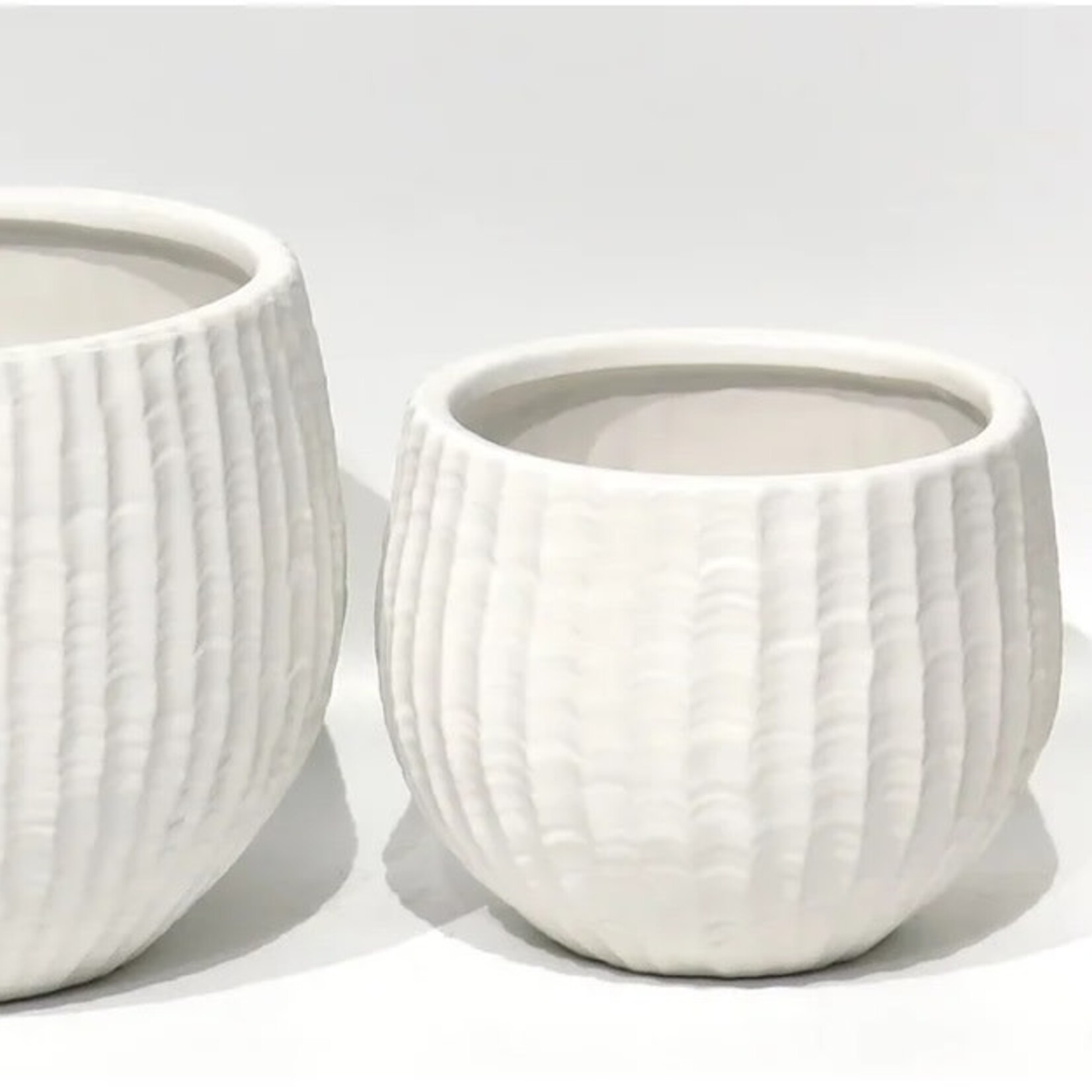 Matte White Ceramic Pot - Large