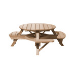 CR Plastics CRP T50WC Round Picnic Table 51" Beige wheelchair access