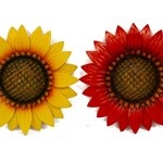Metal Yellow / Red Sunflower Wall Decor.