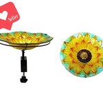 11" Birdbath W/Fixator- sunflower