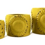 Yellow Sunflower Planter Pot - Lg.