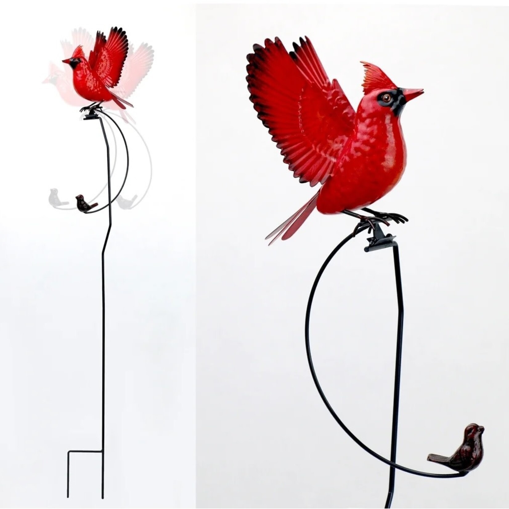Metal Swinging Cardinal Stake 41"H