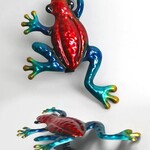 Metal Garden Statuary Frog  4.9X3.2X1.6"H