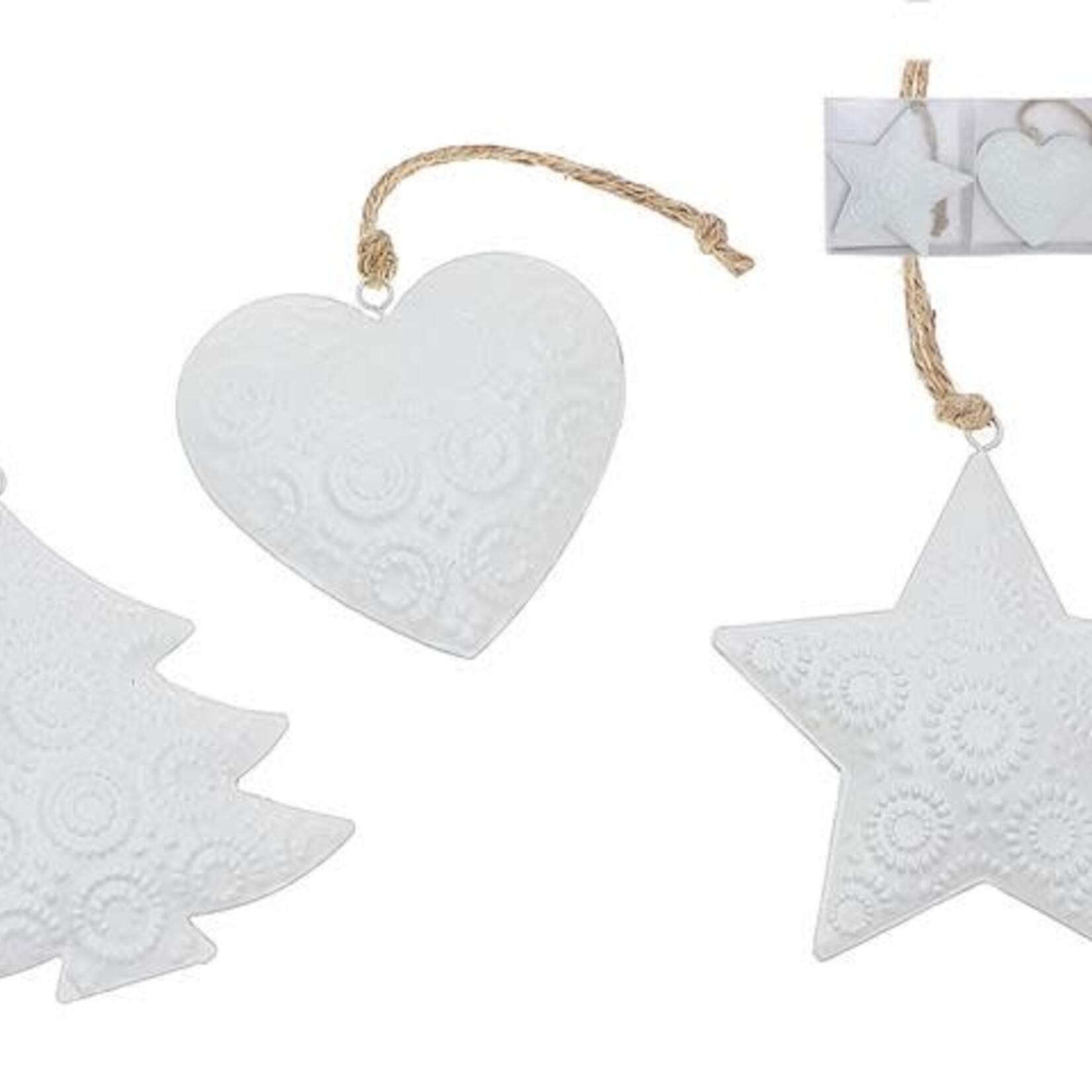 Wooden Ornament Star /Heart / Tree - Asstd.