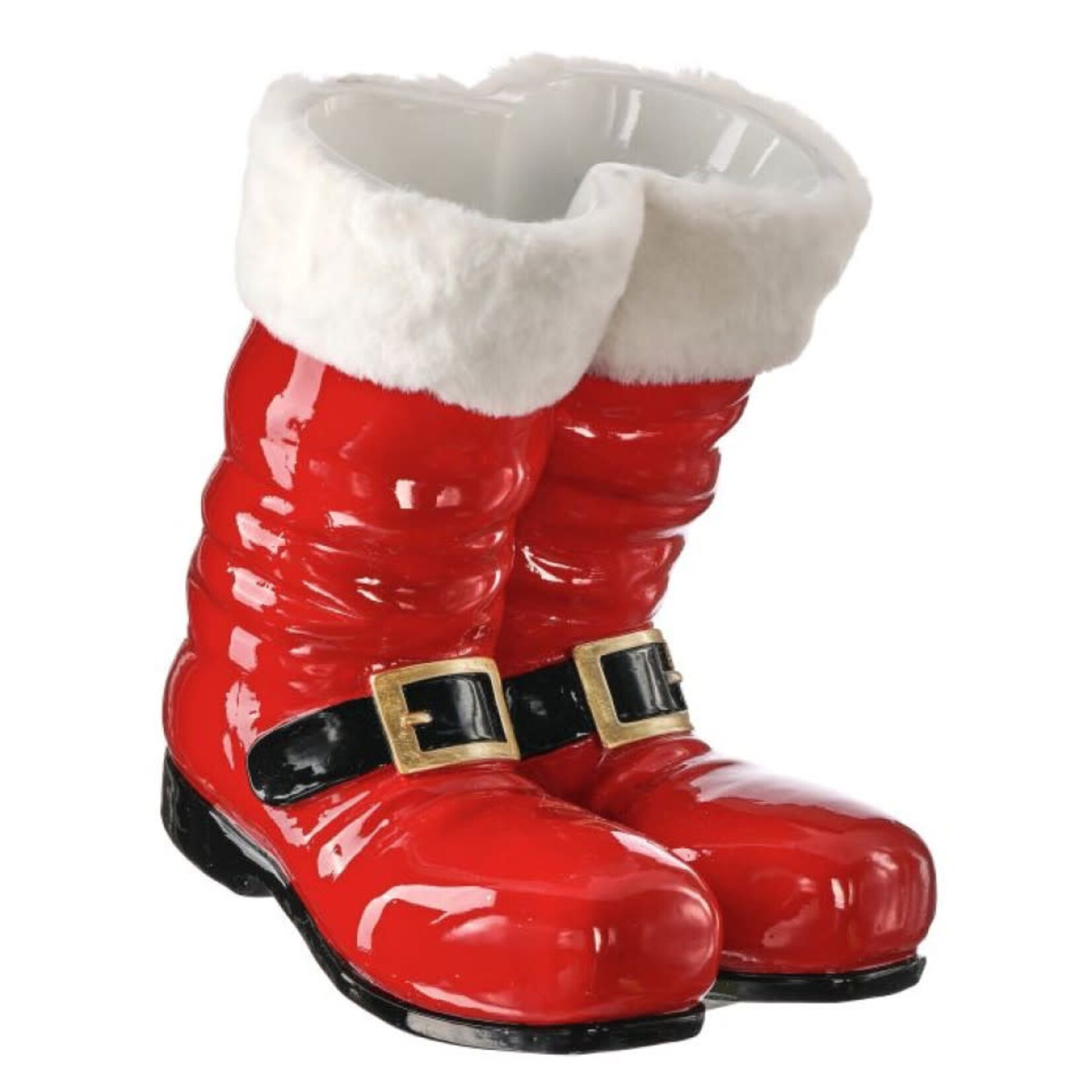 9.5" Santa Boot Planter w/fur