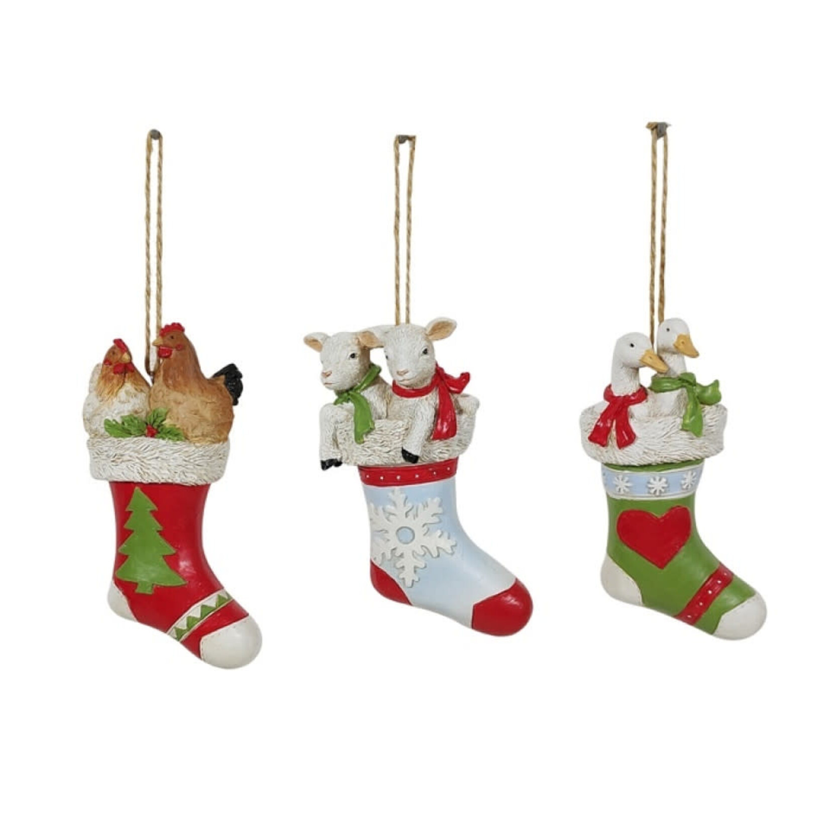 5"Farm Animal Stocking Ornament ARM ANIMAL 3 Assorted