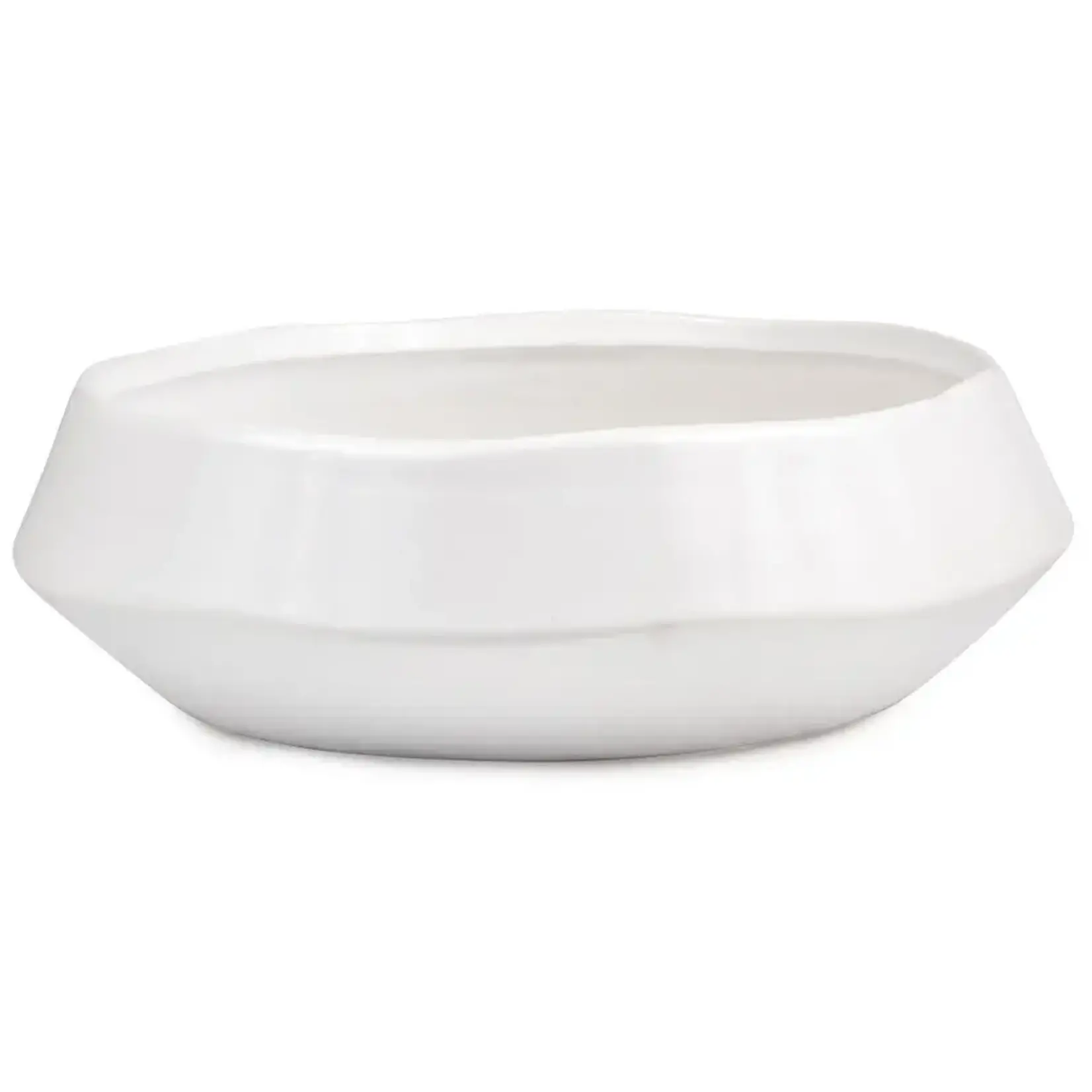 White Glazed Ceramic 8.75"DX2.75"H