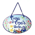 Oma & Opa's House Decorative Door Sign Flower Design