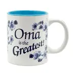 Oma Is the Greatest German Blue Ceramic Coffee Mug