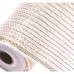 6"WHITE W/GOLD METALLIC LINES SYNTHETIC SINAMAY