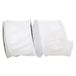 2.5" White Dupioni Supreme Wired Ribbon, 10 Yards