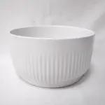 Matte White Glazed Ribbed Pot   7.3"DX3.8"H