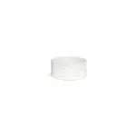 White w/Rose Design Glazed Ceramic  8"D X 3.5"H