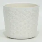 4.8“DX4.7”H WHITE CERAMIC POT (FITS 4“POT)