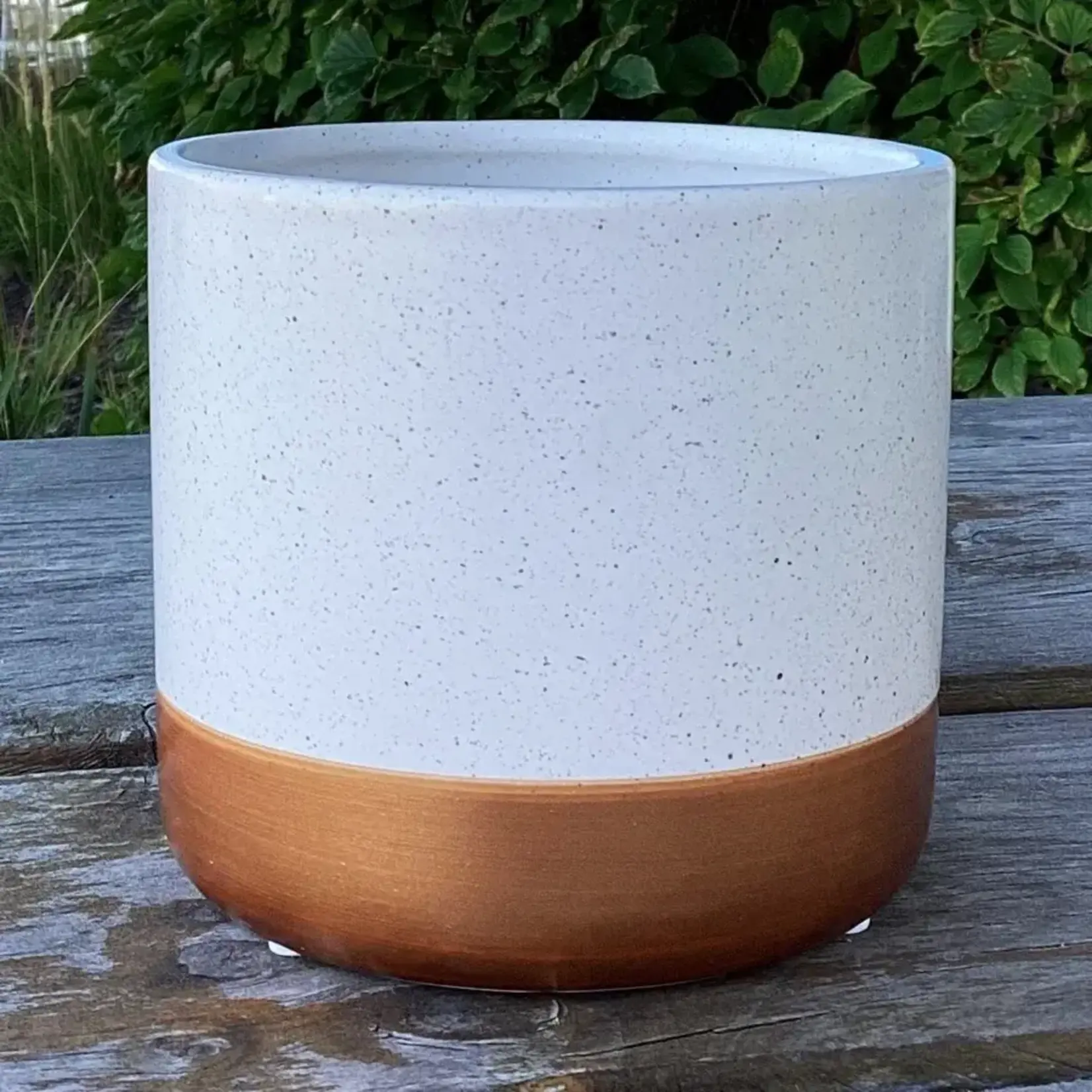 4.7"DX4.3"H Glazed W/ Copper Base Container (FITS 4" POT)