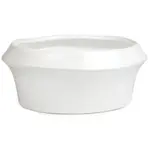 White Glazed Hand Ceramic  6.5"DX2.75"H
