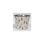 Metal Pot, Reindeer Covered Pot w/Liner 6.75X5.25"H (FITS 6"POT)