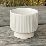 Matte White Ribbed Pot  (FITS 2" POT)