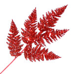 Christmas Fern Red Glitter Red 24''