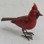 GARDEN STATUARY, METAL CARDINAL 9.4X2.76X6.7“H