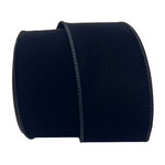 Wired Ribbon 2.5"x10 yds Black Velvet