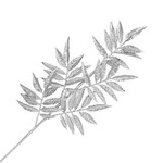 31.5" Silver Glitter Leaves Pick