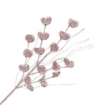 28" Rose Pink Glitter Round Shaped Leaves Pick