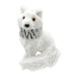 11.5" Fox White Sitting w/Gray Scarf