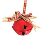 2.5"/60mm Bell Red w/Plaid Ribbon