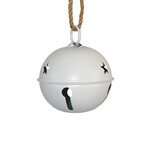 3" Jingle Bell White Shiny w/Sisal Rope