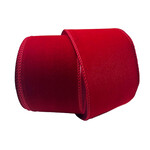 Wired Ribbon 4"x10 yds Burgundy Velvet