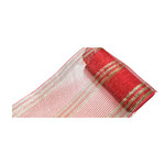 Sinamay Red/Lime Green Stripes 10.5"x10 yds