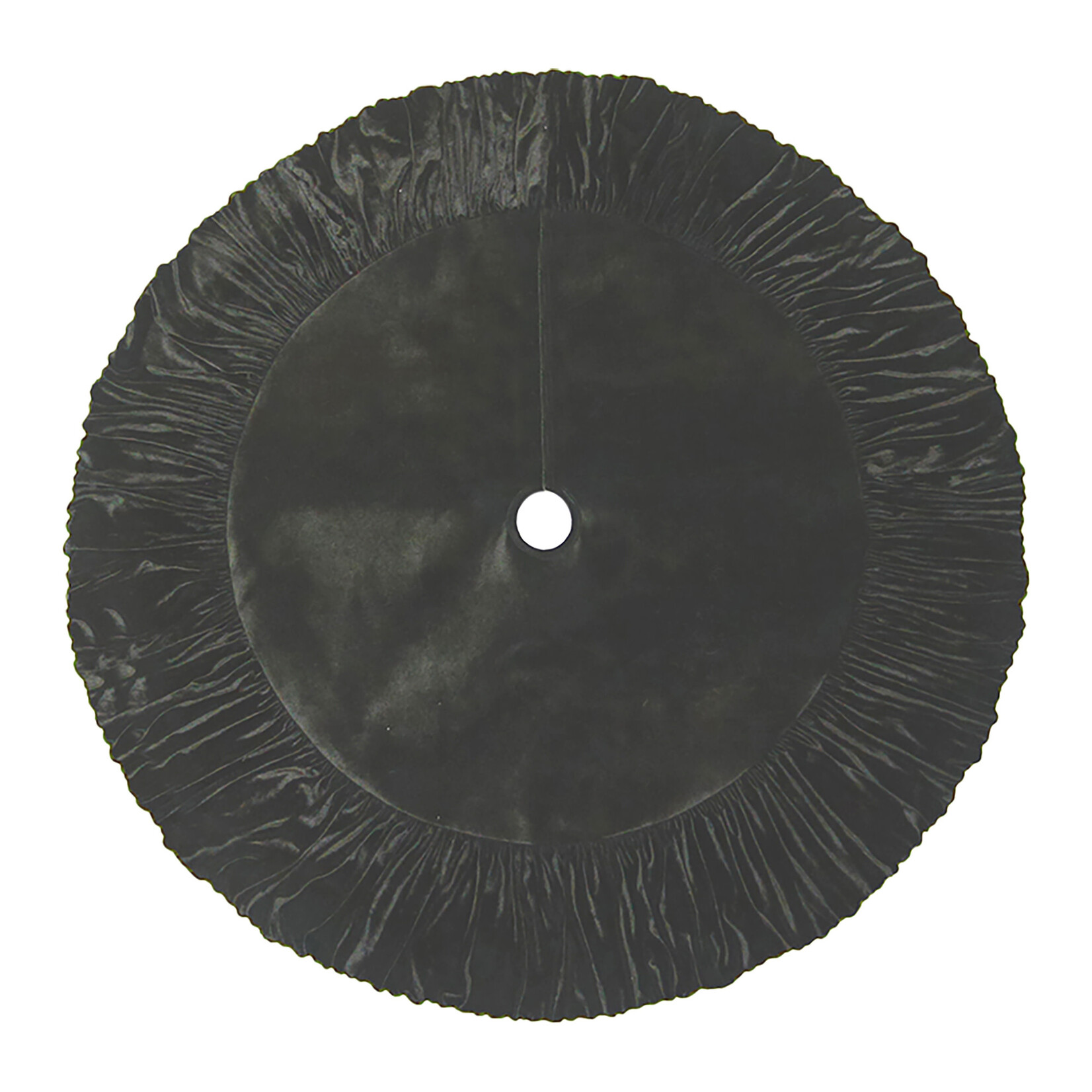Tree Skirt 54" Black Velvet w/Ruffle Border