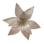 Champagne Poinsettia 12" Fabric Iridescent Glitter