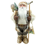 Standing Santa 18" Brown Woodland Look w/Sleigh