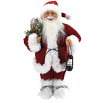 Santa Standing 18" Red traditional dlx w/Plush Trim