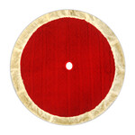 Tree Skirt 48" Red Cable Knit w/Faux Fur Border