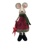 Mouse Red/Gray Girl Standing 13.4" w/Scarf