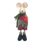 Mouse Red/Gray Boy Standing 13.4" w/Scarf