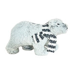 6.5" Bear Gray Standing Plush w/Black/White Scarf