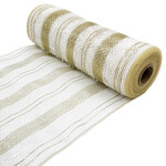 Sinamay Champagne & White Full Metallic 10"x10 yds