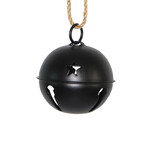 3" Jingle Bell Black Shiny w/Sisal Rope
