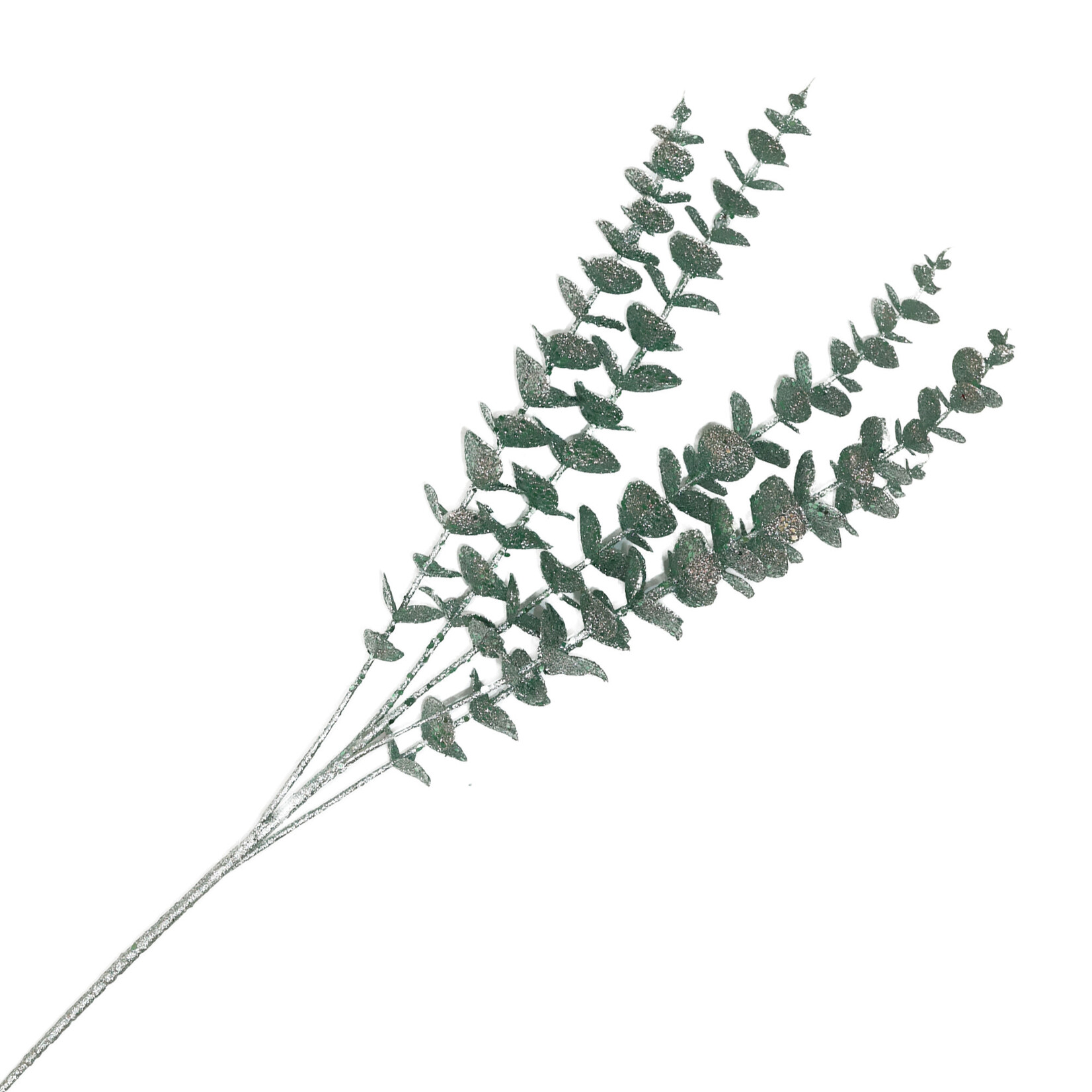 33" Sage Mini-Leaf Eucalyptus Branch Glitter Pick