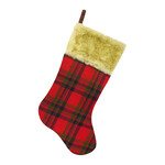 Stocking 20.5" Red/Green Plaid w/Faux Fur Cuff
