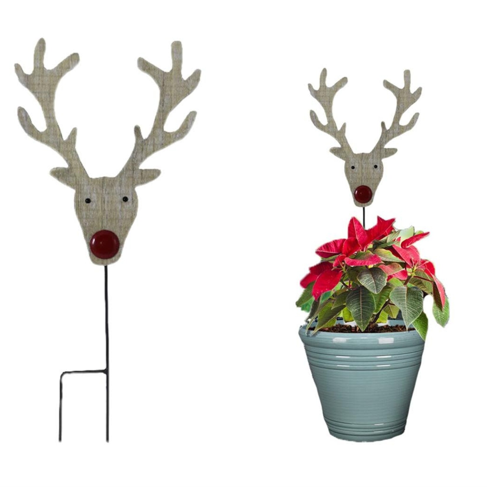 Reindeer Stake w/Red nose