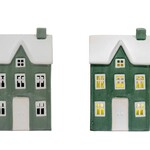 White & Green Large House W/ Light