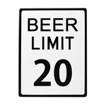 Metal White EMBOSED Sign " BEER Limit"