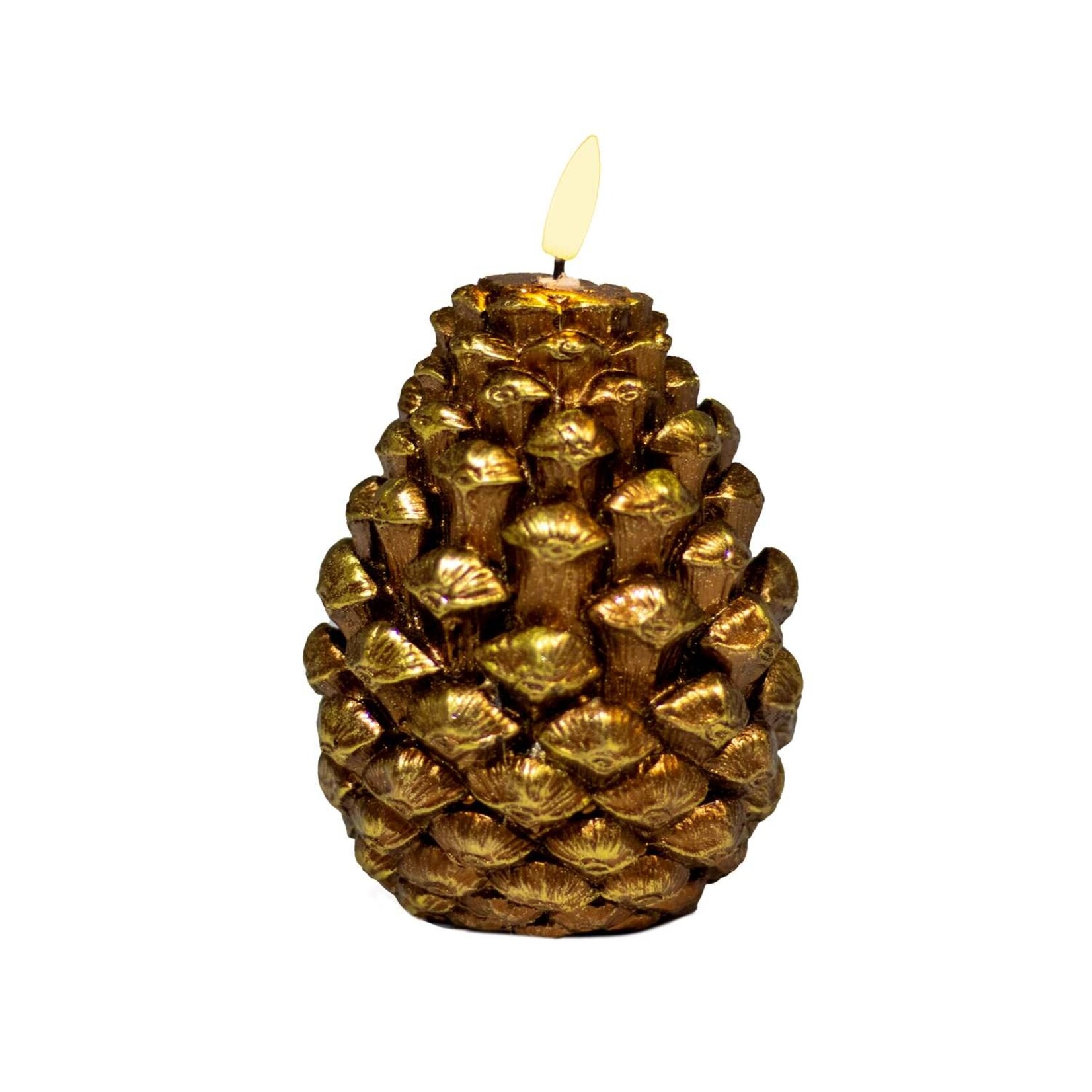 Wax LED Pinecone Candle / 3D Flame